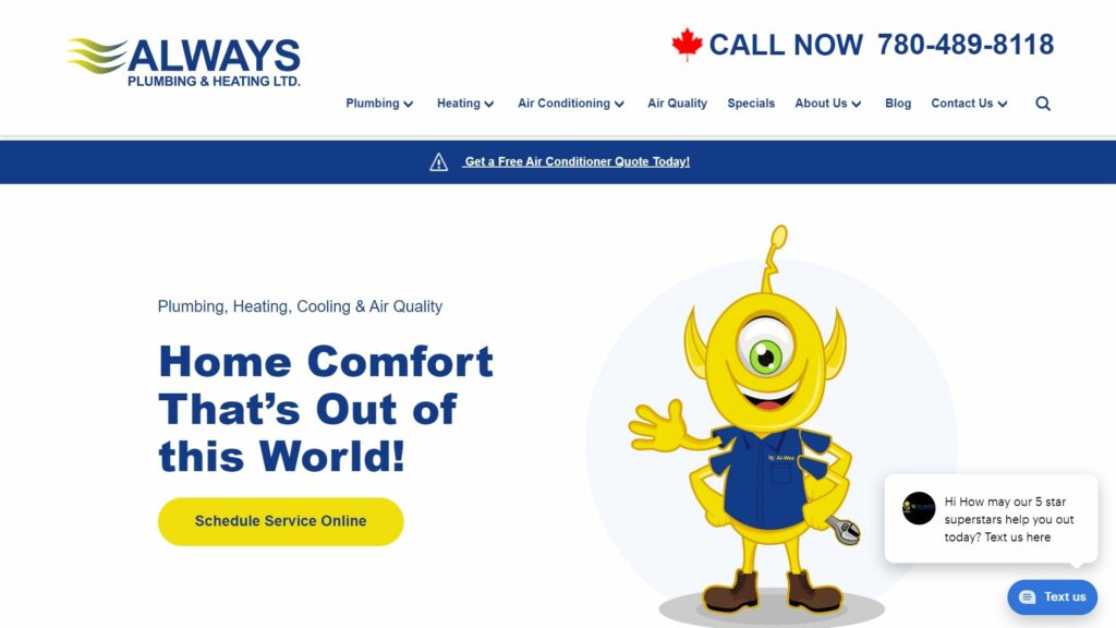Always Plumbing & Heating's Homepage