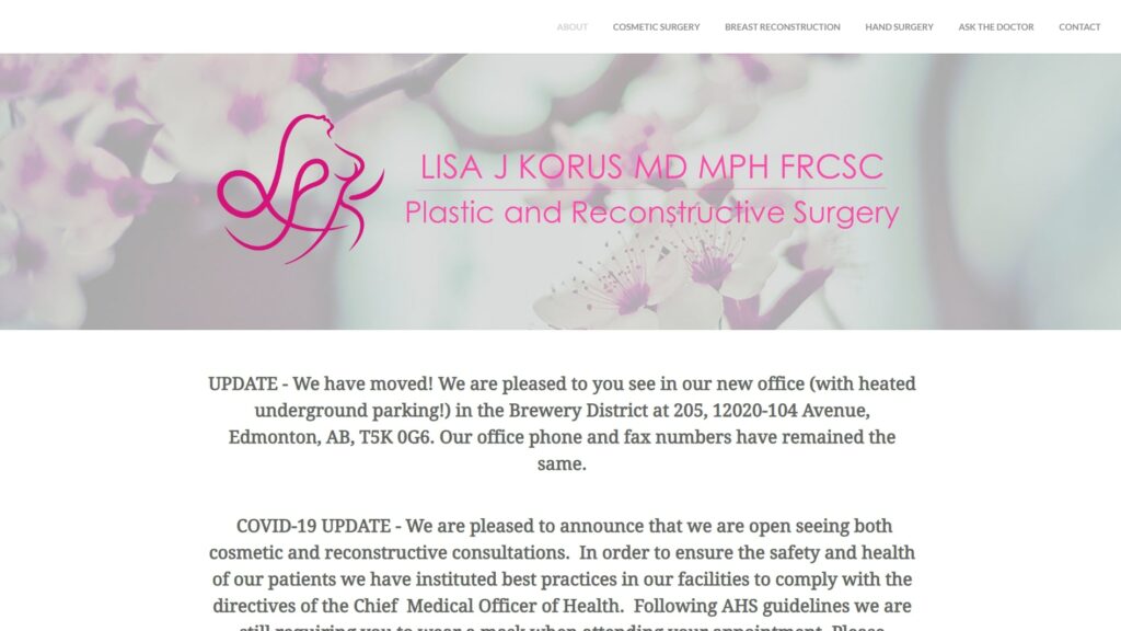 Dr. Lisa Korus – Plastic and Reconstructive Surgery's Homepage