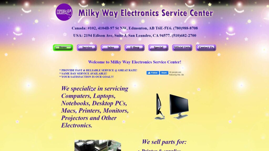 Milky Way Electronics Service Center's Homepage