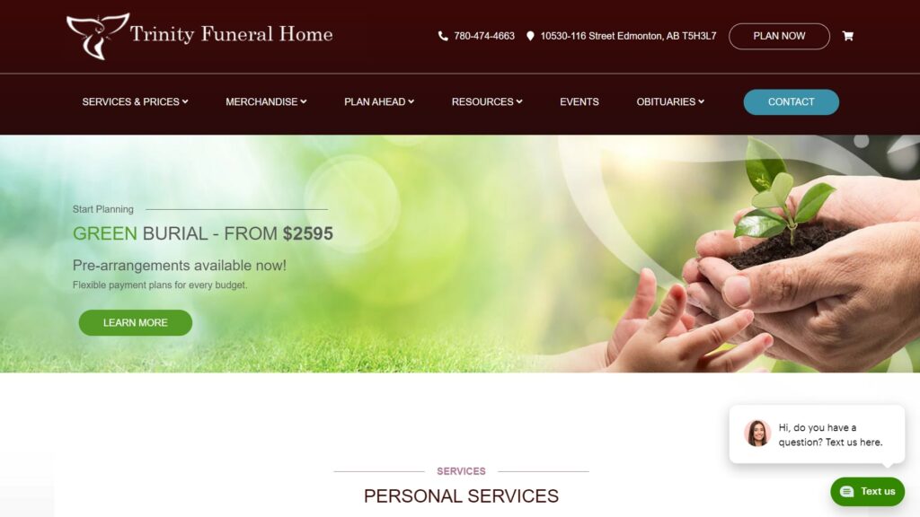 Trinity Funeral Home's Homepage