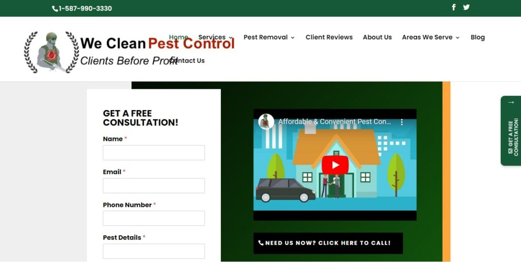 We Clean Pest Control Edmonton's Homepage