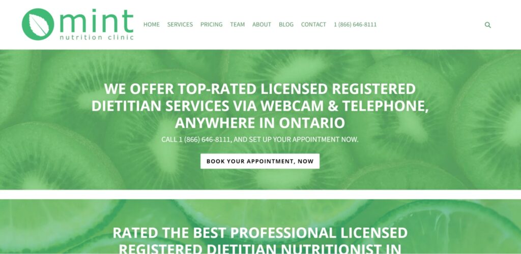 Mint Nutrition Clinic's Homepage