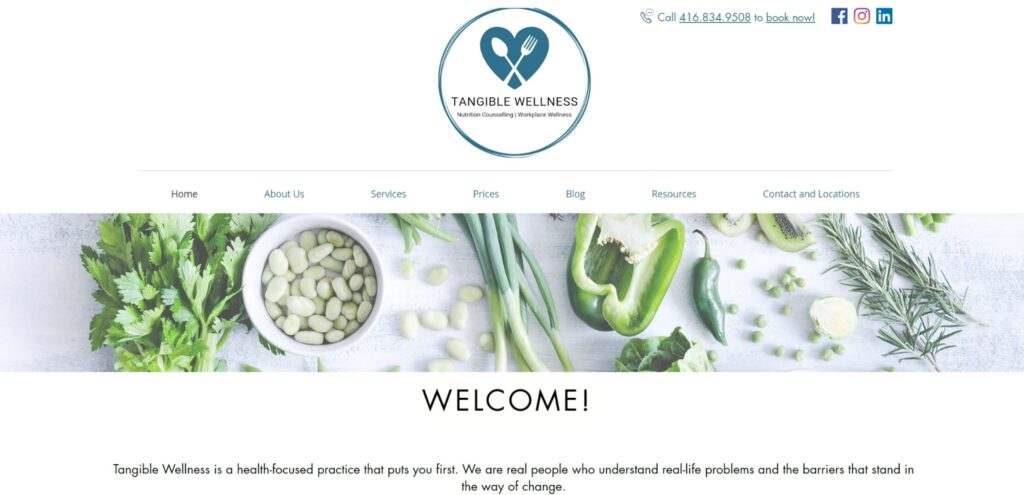 Tangible Wellness' Homepage