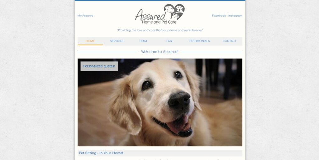 Assured Home and Pet Care's Homepage