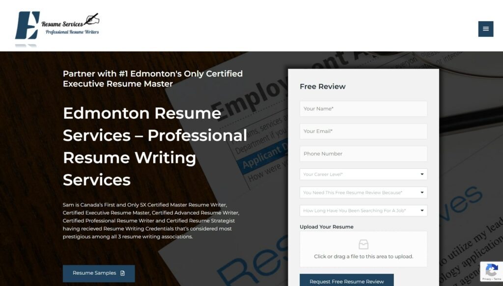 Edmonton Resume Services' Homepage