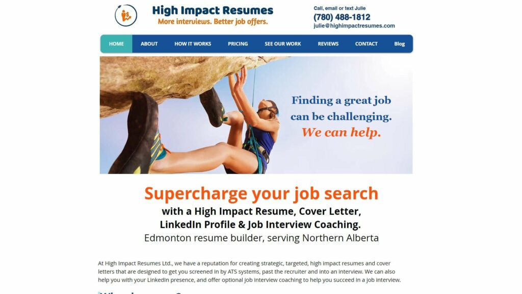 High Impact Resumes' Homepage
