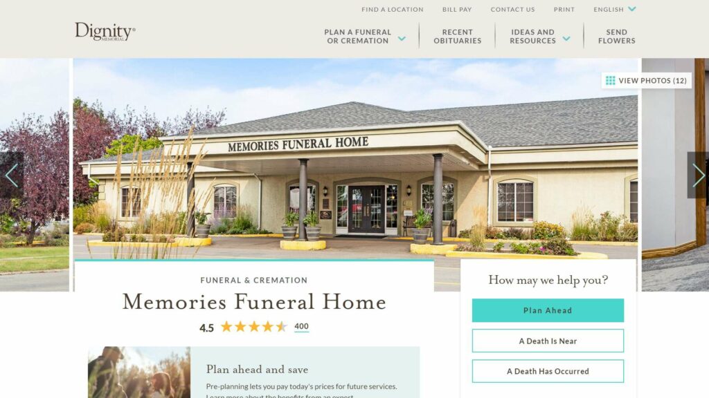 Memories Funeral Home's Homepage