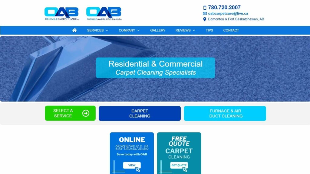 OAB Reliable Carpet Care's Homepage