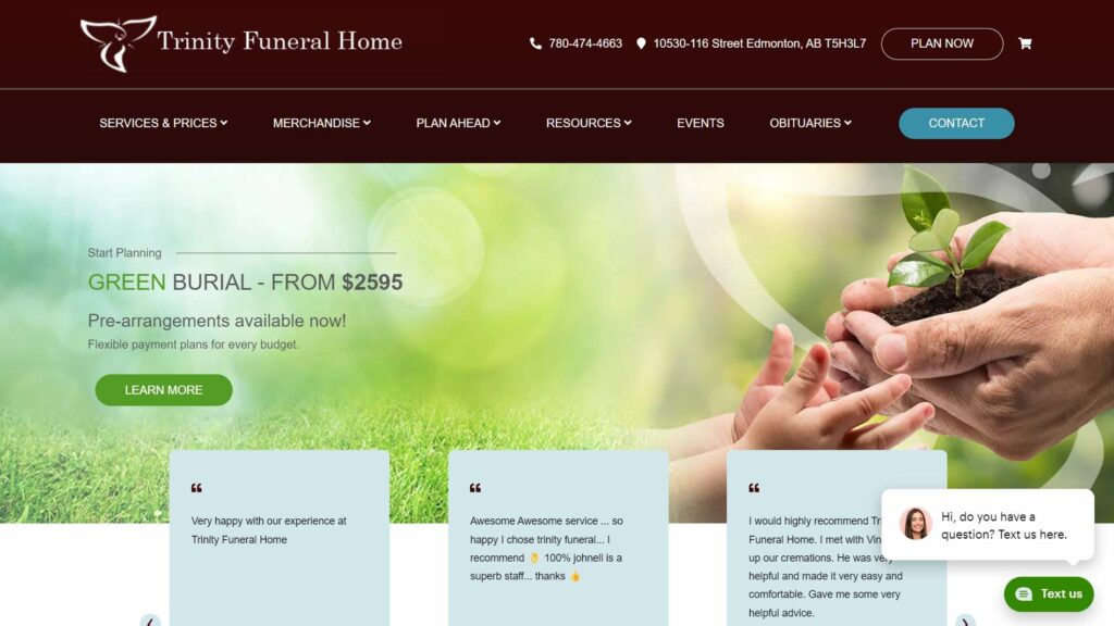 Trinity Funeral Home's Homepage