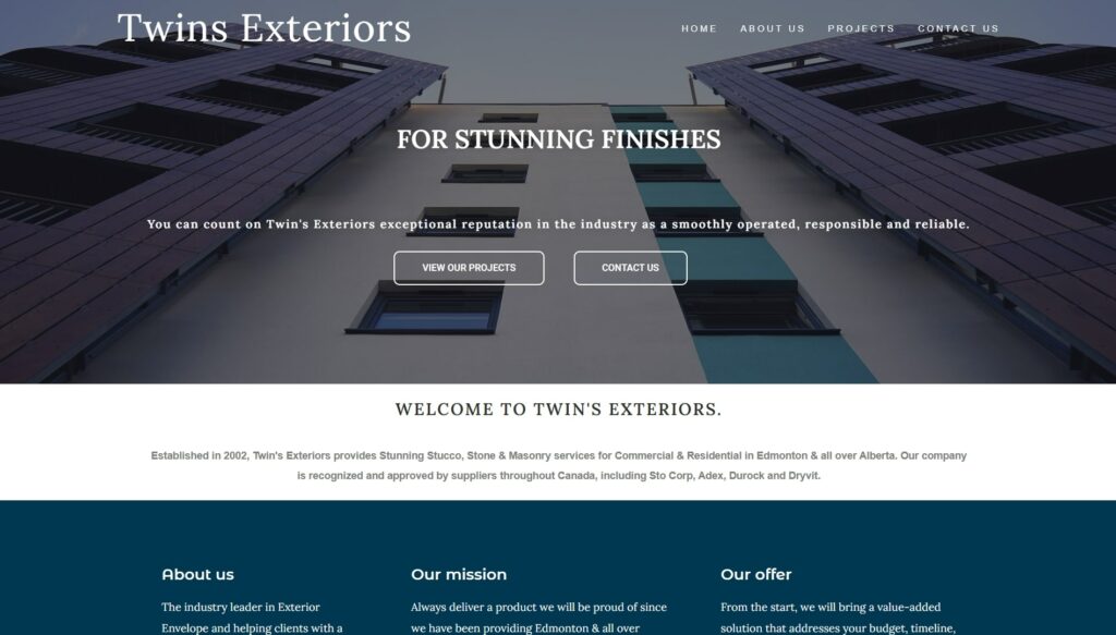 Twin’s Exteriors' Homepage