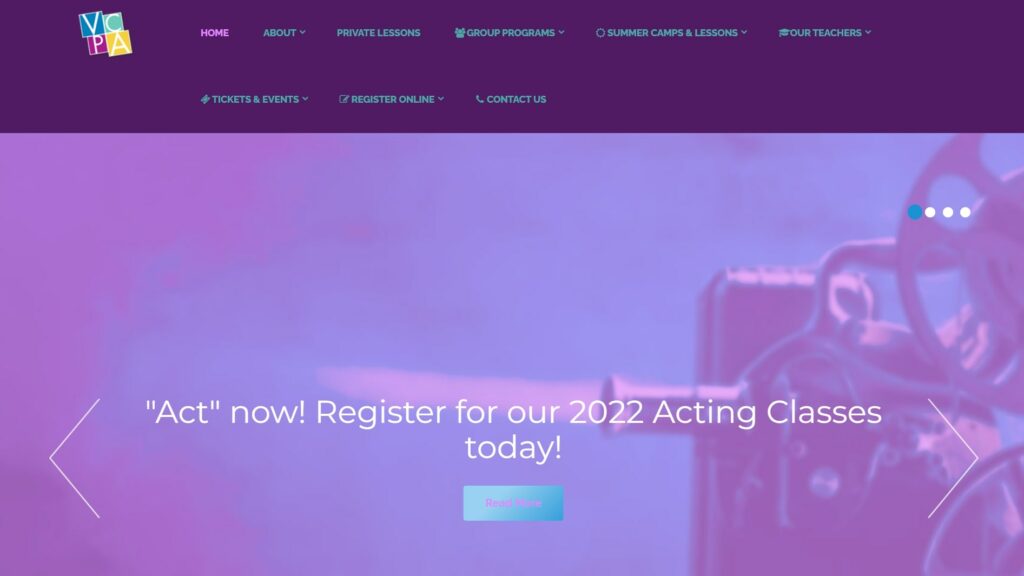 Visionary Centre for the Performing Arts' Homepage