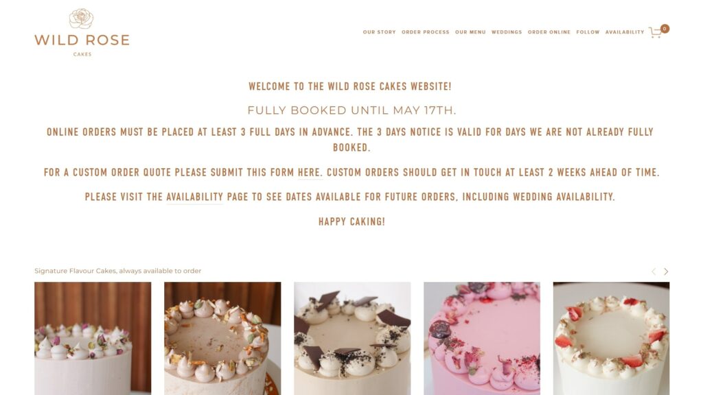 Wild Rose Cakes' Homepage