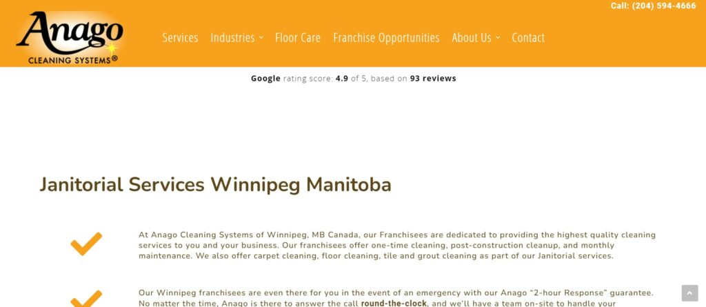 Anago Cleaning Systems Winnipeg's Homepage