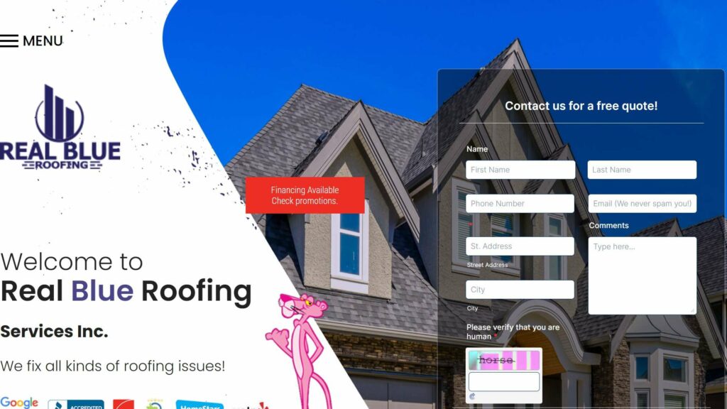 Real Blue Roofing's Homepage