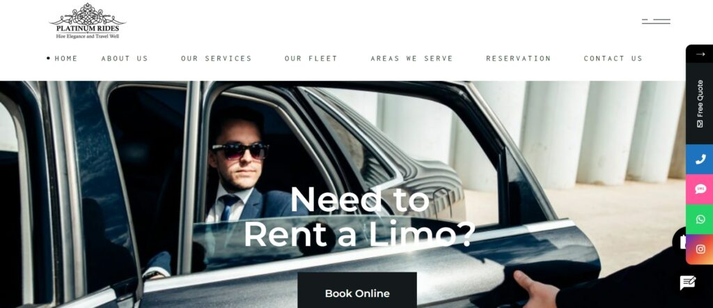 Platinum Rides' Homepage