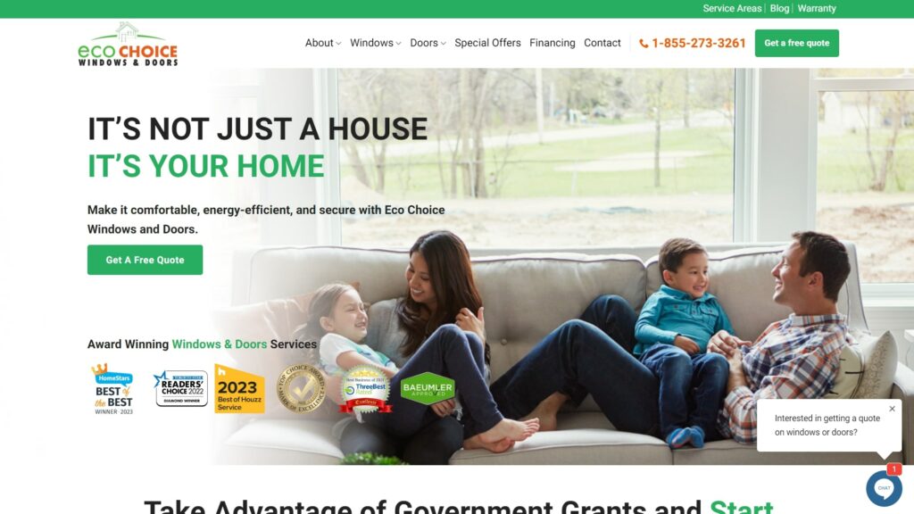 Eco Choice Windows & Doors' Homepage