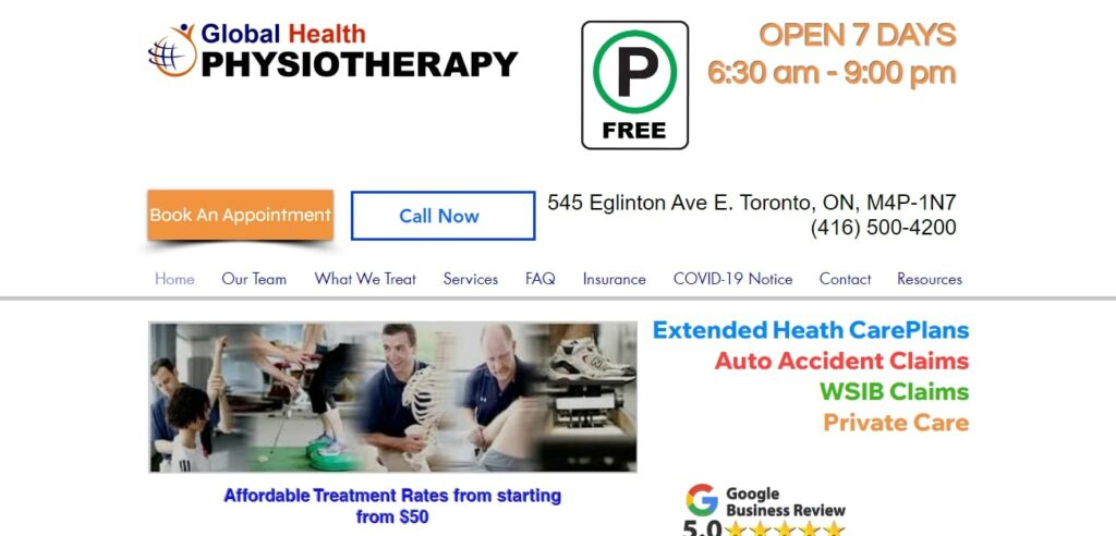 Global Health Physiotherapy Clinic's Homepage