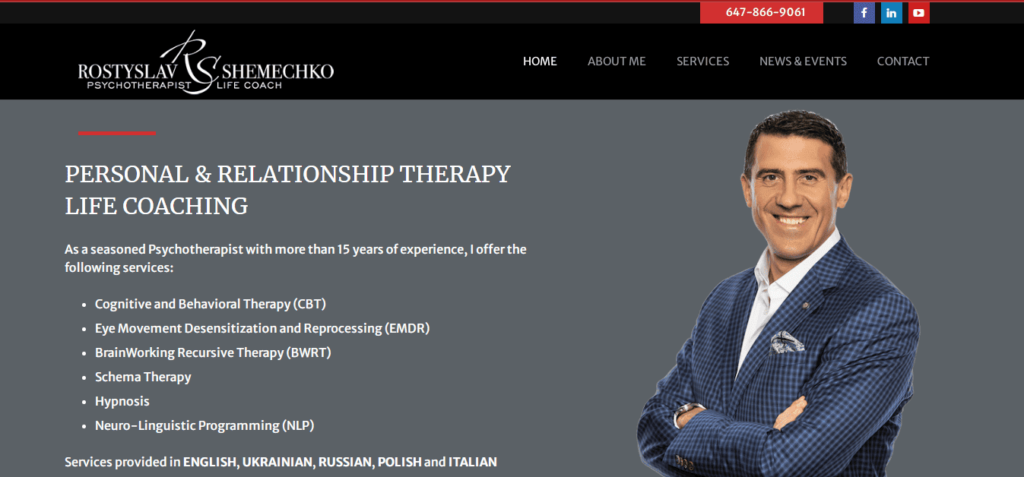 Rostyslav Shemechko Psychotherapist & Life Coach's Homepage