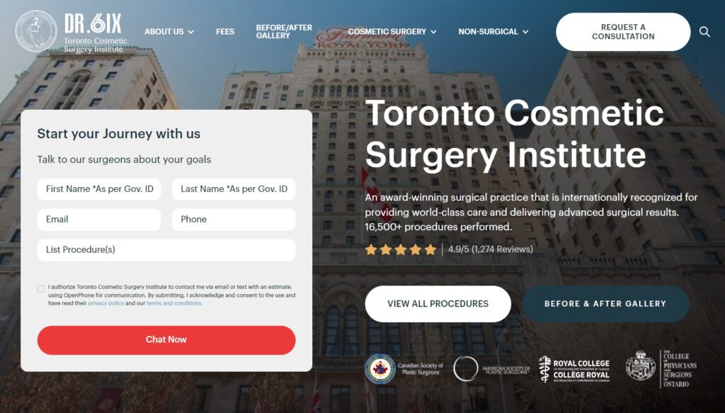 SixSurgery Clinic homepage
