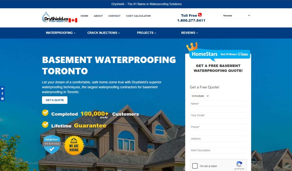 dryshield waterproofing homepage