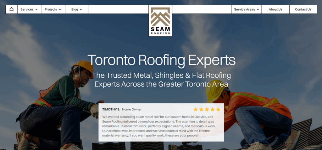 seam roofing homepage