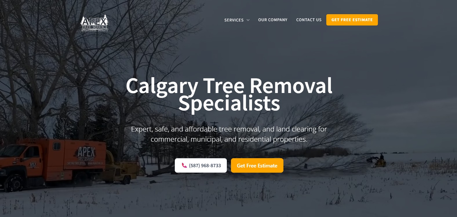 apex tree service homepage